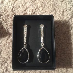 Modern glamour jet drop earrings